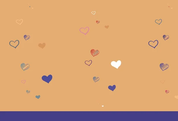 Luz Multicolor Vector Fondo Con Corazones Hermoso Estilo Celebración Corazones — Archivo Imágenes Vectoriales