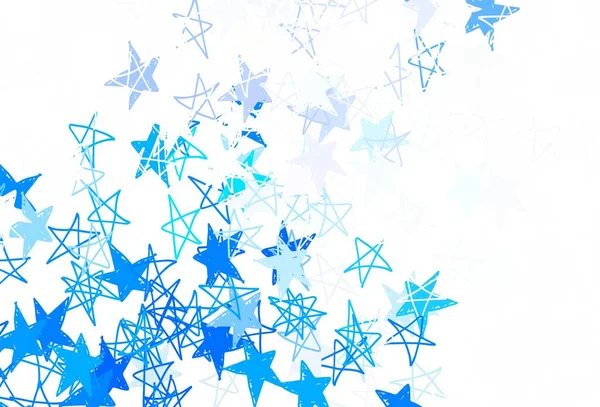 Textura Vectorial Azul Claro Con Hermosas Estrellas Diseño Decorativo Borroso — Vector de stock
