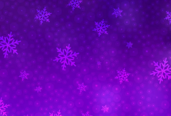 Dunkelviolett Rosa Vektorhintergrund Xmas Stil Leuchtende Illustration Mit Weihnachtskugeln Sternen — Stockvektor