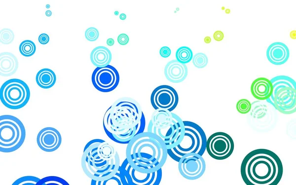 Azul Claro Fondo Vector Verde Con Manchas Burbujas Borrosas Sobre — Vector de stock