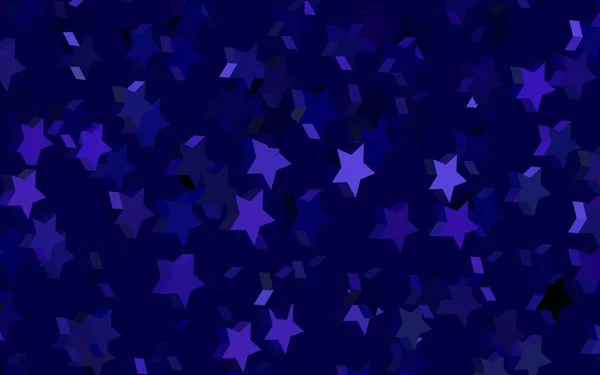 Layout Vetorial Roxo Escuro Com Estrelas Brilhantes Ilustração Brilhante Decorativa —  Vetores de Stock