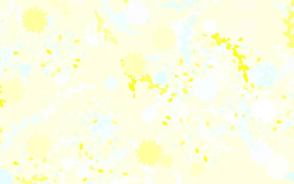 ライトブルー バラと黄色のベクトルエレガントなテンプレート 白い背景にグラデーションのある花を咲かせます あなたのウェブサイトのための落書きのデザイン — ストックベクタ