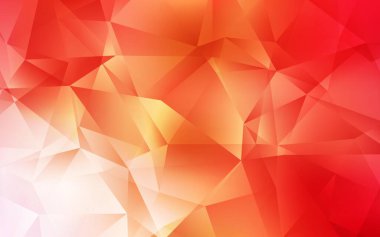 Açık Kırmızı, Sarı vektör soyut çokgen desen. Origami tarzında gradyan ile geometrik çizim. İşiniz için en iyi üçgen tasarım.