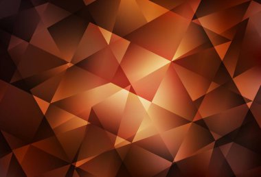 Koyu turuncu vektör üçgen arka plan. Çokgen şekilli bir örnek. Dizaynınız için üçgen desen.