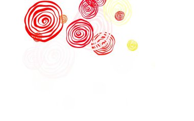 Açık yeşil, kırmızı vektör soyut arkaplan ve güller. Beyaz arka planda çiçeklerin dekoratif tasarımı. Web ve broşürler için elle boyanmış tasarım.