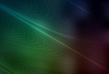 Renkli çizgileri olan koyu yeşil vektör dokusu. Bulanık dekoratif tasarım basit bir şekilde çizgilerle. Reklam, kitapçıklar, broşürler için desen.