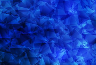 Işık Mavisi vektör soyut mozaik deseni. Üçgenlerden oluşan parlayan çokgen çizimler. Pankartın için tamamen yeni bir şablon.