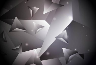 Koyu gri vektör mozaik şablon. Çokgen biçiminde, gradyan ile renkli çizimler. Dizaynınız için üçgen desen.