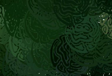 Eğri çizgileri olan koyu yeşil vektör arkaplan. Eğimli çizgileri olan zarif parlak bir illüstrasyon. Markan için yeni kompozisyon.