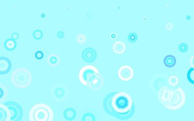 Çemberli hafif Mavili vektör şablonu. Bulanık yağmur damlaları olan soyut bir çizim. Poster ve web siteleri için tasarım.