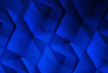 Altıgen şekilli koyu mavi vektör düzeni. - Renkli altıgenli bulanık arkaplan. Web sitesi posterleri, afişler için tasarım.