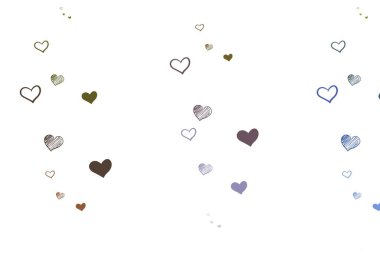 Açık mavi, tatlı kalpli sarı vektör arkaplan. Kalpli basit bir dekoratif tasarım. Yıldönümü için bir iş ilanı tasarlamak.