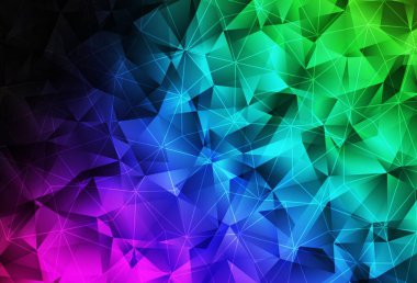 Üçgen biçiminde koyu renkli vektör dokusu. Soyut üçgenli dekoratif tasarım. İniş sayfası için modern şablon.