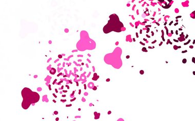 Memphis şekilli açık pembe vektör arkaplan. Rastgele şekillerle soyut tarzda dekoratif tasarım. İşiniz için en iyi akıllı tasarım.