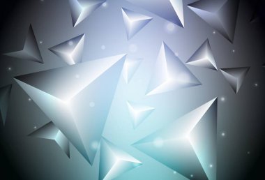 Koyu mavi, çizgileri ve üçgenleri olan yeşil vektör düzeni. Üçgenli soyut gradyan çizimi. Duvar kağıtları için zarif tasarım.