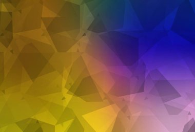 Soyut poli formlu koyu pembe, sarı vektör dokusu. Renkli rastgele şekillerle modern soyut illüstrasyon. İşiniz için en iyi akıllı tasarım.