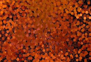 Daireli koyu turuncu vektör şablonu. Soyut arka planda bulanık kabarcıklar ve renkli gradyan. Reklamlar, broşürler için desen.