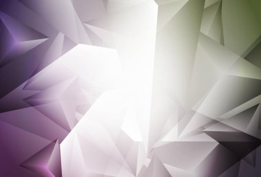 Açık pembe, çokgen şekilli yeşil vektör deseni. Renkli üçgenlerin olduğu bir resim. Bir cep telefonu için arka plan.