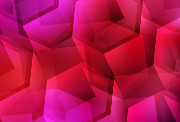 Modèle Vectoriel Rouge Clair Avec Hexagones Colorés Illustration Abstraite Scintillante — Image vectorielle
