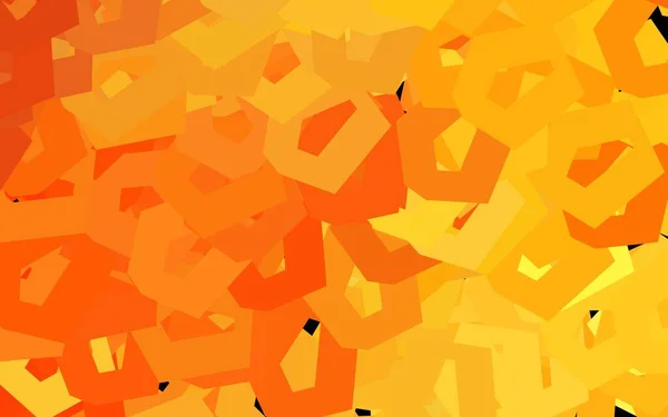 Tmavě Oranžová Vektorová Textura Barevnými Šestiúhelníky Barevné Šestiúhelníky Rozmazaném Pozadí — Stockový vektor