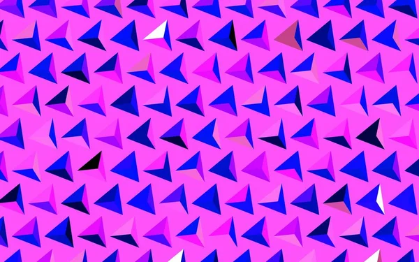 Темно Рожевий Синій Векторний Шаблон Кристалами Трикутниками Ілюстрація Набором Різнокольорових — стоковий вектор