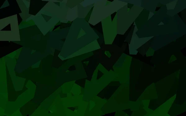 Fondo Vectorial Verde Oscuro Con Triángulos Ilustración Con Conjunto Triángulos — Vector de stock