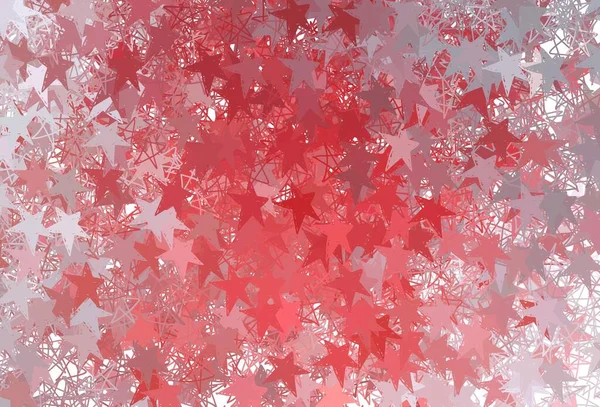 Modèle Vectoriel Rouge Clair Avec Étoiles Ciel Design Décoratif Flou — Image vectorielle