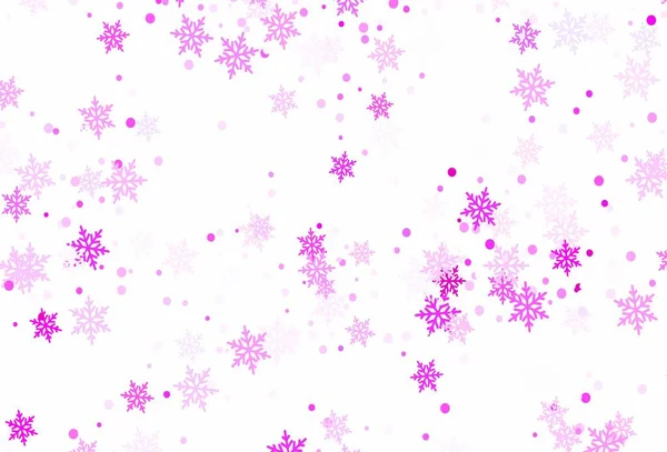 Luz Púrpura Textura Vectorial Rosa Con Copos Nieve Colores Ilustración — Vector de stock