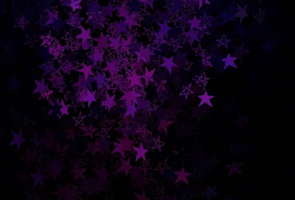 Fundo Vetor Roxo Escuro Com Flocos Neve Xmas Estrelas Gradiente —  Vetores de Stock