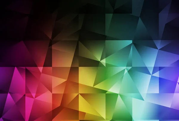Donker Multicolor Vector Gradiënt Driehoeken Patroon Glitter Abstracte Illustratie Met — Stockvector