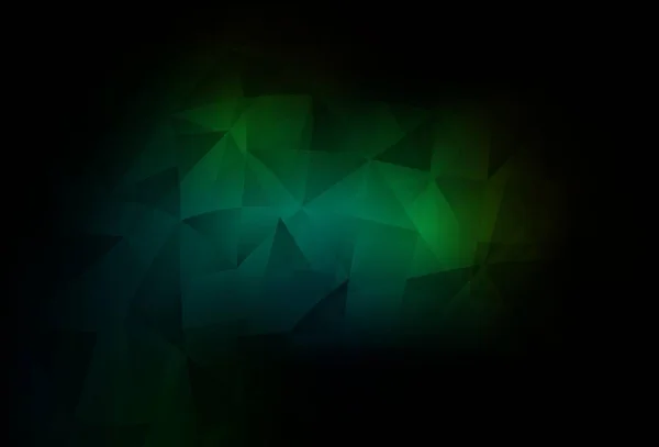 三角スタイルのダークグリーンベクトルテクスチャ カラフルな三角形のモダンな抽象的なイラスト 壁紙のためのエレガントなデザイン — ストックベクタ