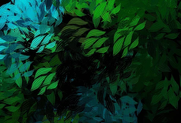 Koyu Mavi Yapraklı Yeşil Vektör Şablonu Hint Tarzı Yapraklı Bulanık — Stok Vektör
