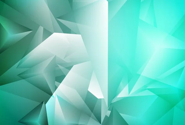Plantilla Vectorial Verde Claro Con Cristales Triángulos Ilustración Abstracta Moderna — Vector de stock
