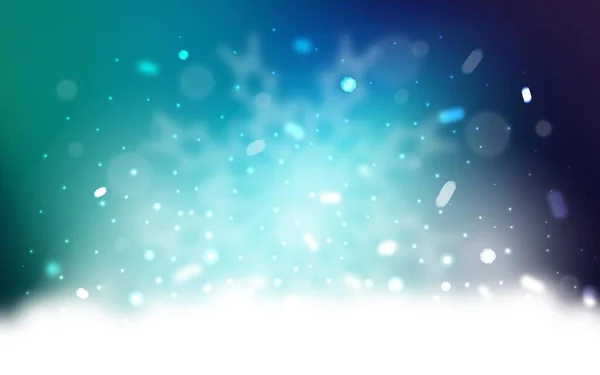 Світло Блакитний Зелений Векторний Покрив Красивими Сніжинками Декоративна Блискуча Ілюстрація — стоковий вектор