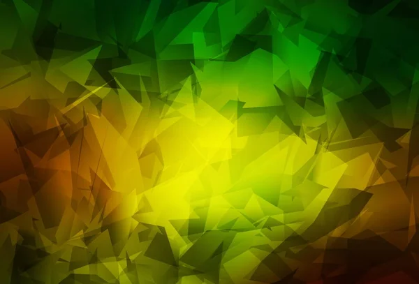 Dark Green Yellow Vector Polygon Abstract Layout Ilustração Geométrica Criativa —  Vetores de Stock