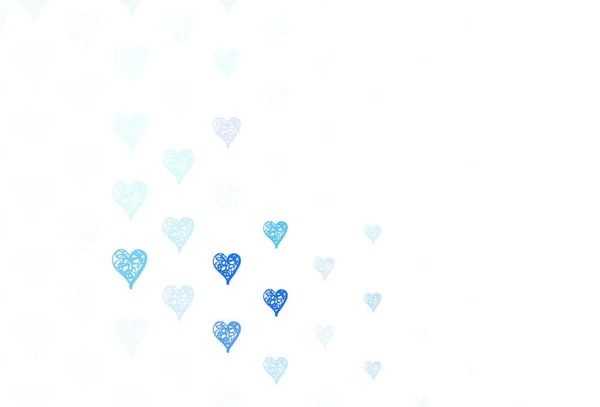 Светло Синий Векторный Фон Сердцами Shining Мбаппе Стиле Феерии Дизайн — стоковый вектор