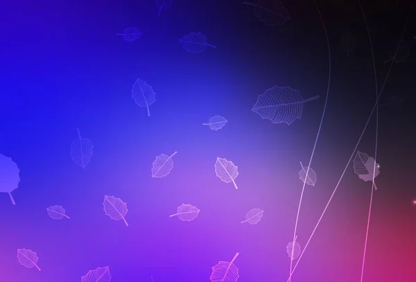 Σκούρο Ροζ Μπλε Διάνυσμα Doodle Διάταξη Δέντρα Κλαδιά Πολύχρωμη Απεικόνιση — Διανυσματικό Αρχείο