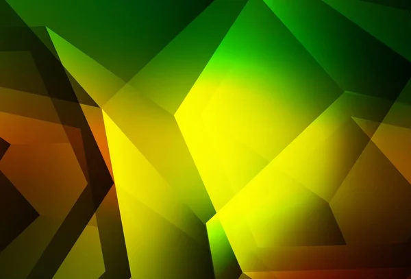 Fond Vert Foncé Vecteur Jaune Avec Hexagones Illustration Avec Ensemble — Image vectorielle