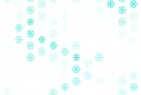 Luz Verde Fundo Vetorial Com Flocos Neve Xmas Ilustração Colorida —  Vetores de Stock