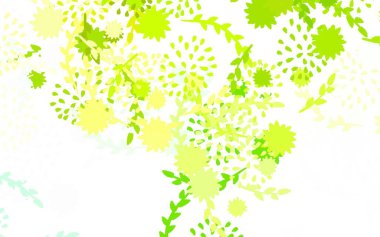 Açık yeşil, çiçekli sarı vektör zarif desen. Çiçekli soyut çizim. Web sitesi yöneticileri ve tasarımları için desen.