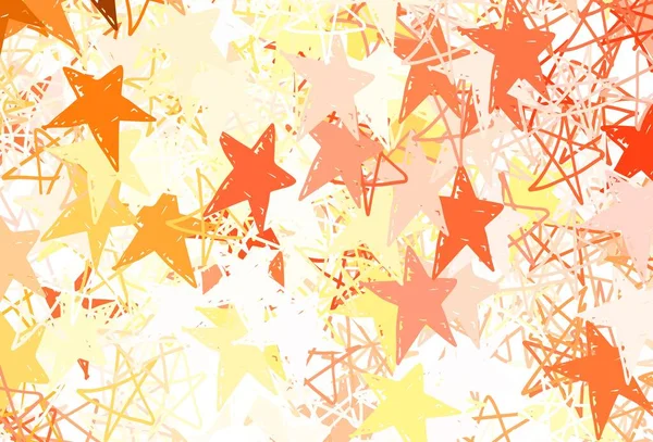 Layout Vetor Laranja Claro Com Estrelas Brilhantes Projeto Decorativo Borrado —  Vetores de Stock