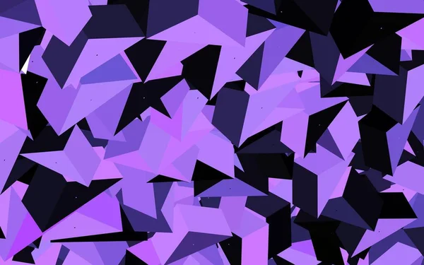Dunkelviolette Vektorschablone Mit Kristallen Dreiecken Schöne Illustration Mit Dreiecken Naturstil — Stockvektor