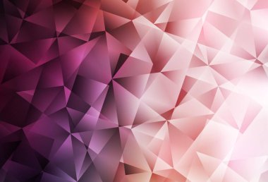 Açık pembe vektör soyut mozaik arkaplan. Üçgenli renkli soyut çizimler. Dizaynınız için üçgen desen.