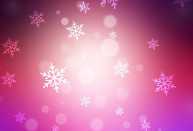 Açık Pembe, karnaval tarzında sarı vektör şablonu. Noel tarzında renkli bir tasarım ve eğilim. Kitapçıklar, eğitim broşürleri.