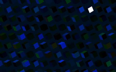 Koyu mavi, eşkenar dörtgenli yeşil vektör şablonu. Soyut stil ve dikdörtgenlerle dekoratif tasarım. Reklamınız, posteriniz, afişiniz için en iyi tasarım.