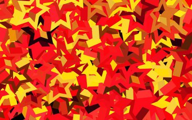 Koyu kırmızı, gökyüzü yıldızlı sarı vektör şablonu. Bulanık dekoratif dizayn yıldızlı basit bir stilde. Fütürist reklamlar ve kitapçıklar için şablon.