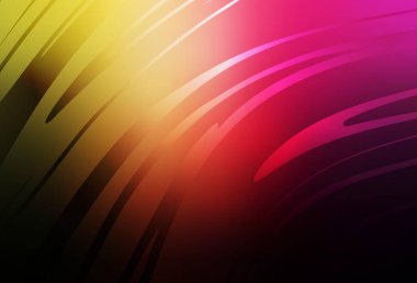 Koyu pembe, kıvrımlı çizgileri olan sarı vektör şablonu. Basit bir şekilde yepyeni renkli bir tasvir. Web siteniz için soyut tasarım.