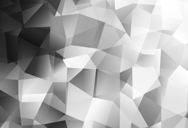 Açık gri vektör çokgen şablonu. Gradyanı olan zarif parlak çokgen çizimi. Web siteniz için yeni bir doku.