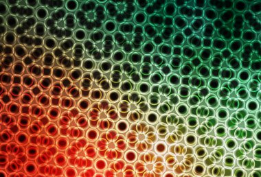 Açık yeşil, diskli kırmızı vektör dokusu. Soyut arka planda bulanık kabarcıklar ve renkli gradyan. İş ilanınız için tasarım.