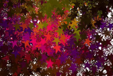 Koyu renkli, güzel yıldızlı vektör dokusu. Yıldızlı parlak renkli illüstrasyon. Astroloji web siteleri için desen.